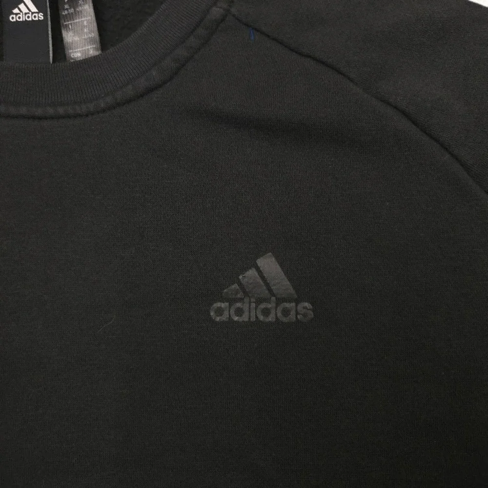 Adidas 3-Stripes Crewneck Sweatshirt Pullover Black White Logo Men's XL Fleece